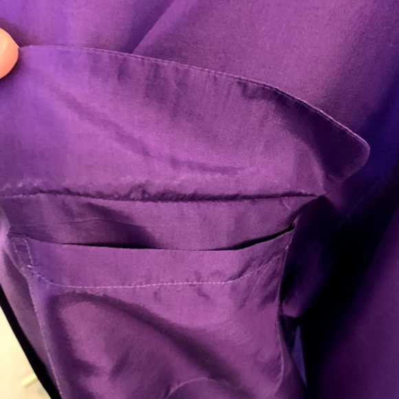 Vintage Silk Purple Button Down Shirt - Picture 3 of 6